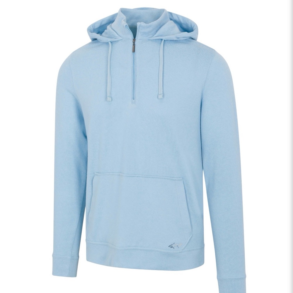 Greg Norman Collection Lab Quarter Zip Hoodie in Cloud Heather